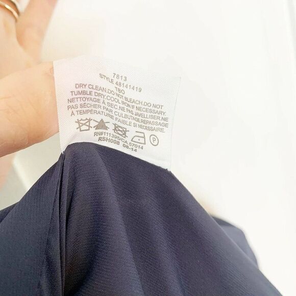 Tory Burch Women’s Wool Blend Evelina Sheath Dress size 14 Navy Blue Gold Detail - Picture 10 of 11